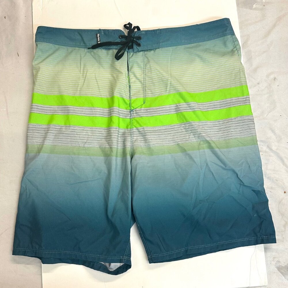 Hurley Men's 38W Boardshorts Surf Shorts Neon Green-Green